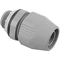 Steel City by ABB Liquidtight Connector, Straight, 1/2 Inch, Plastic, Gray