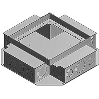 Steel City by ABB Four Gang Recessed Service Floor Box, 12-1/8"Lx12-1/8"Wx3-1/2"D, GalvSteel