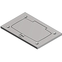 Steel City by ABB Cover Plate for Multi-Gang Floor Box, 4-1/2"L x 3"W, GFCI Flip Lid, Aluminum