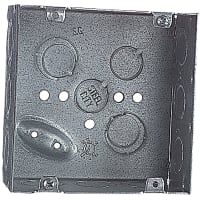 Steel City by ABB Square Box, 4-11/16"Sq x 2-1/8"Deep, 1/2" and 3/4"Knockouts, Pre-GalvSteel