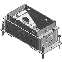 Steel City by ABB Two Gang Recessed Floor Box, 10.25"L x 4-11/16"W x 3.75"D, GalvSteel