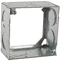 Steel City by ABB Square Box Extension Ring, 4"Sq x 2-1/8"Deep, 1"Knockouts, GalvSteel