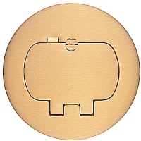 Steel City by ABB Two Door Cover for Round Floor Box, Brass, For use with Duplex Devices