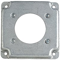 Steel City by ABB Square Box Surface Cover, 4"Sq x 1/2" Deep, 25/32" Dia Hole, Galvanized Stee