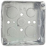 Steel City by ABB Square Box, Steel, 4" Sq X 1.5" D, 3/4"Knockouts, for Conduit