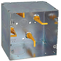 Steel City by ABB Telecommunications Box, 5" Sq x 2-7/8"D, 1.25" Knockouts, Galv-Steel