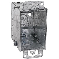 Steel City by ABB Gangable Switch Box, 3"L x 2"W x 3-1/2"D, 1/2" Knockouts, Pre-Galvanized St