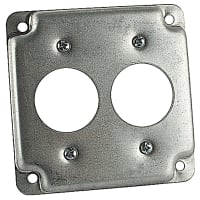 Steel City by ABB Square Box Surface Cover, 4"Sq x 1/2"D, 1-13/32" Diameter Hole, Galvanized S