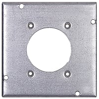 Steel City by ABB Square Box Surface Cover, 4-11/16"Sq x 1/2"D, 2-5/32" DiaHole, Galvanized St