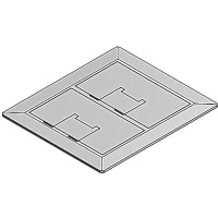 Steel City by ABB Two Gang Rectangular Floor Box Cover, 7.13"W x 8.25"L, Stainless Steel