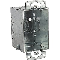 Steel City by ABB Gangable Switch Box, 3"L x 2"W x 2-3/4"D, 1/2" Knockouts, Pre-Galvanized St