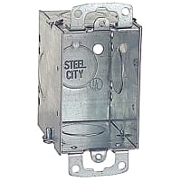 Steel City by ABB Gangable Switch Box, 3"L x 2"W x 2-3/4"D, 3/4"Knockouts, Pre-Galvanized Ste