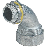 Steel City by ABB Connector, 90 Degree, Conduit Size 1/2", Die Cast Zinc