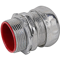 Steel City by ABB Compression Connector, Insulated and Concrete Tight, 1.25", Zinc Plated Steel