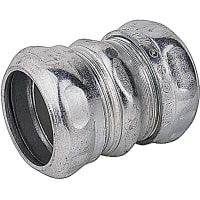 Steel City by ABB Compression Coupling, Concrete Tight, 1-1/4", 2.374"L, Zinc Plated Steel