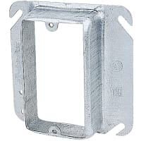 Steel City by ABB Two Gang Square Device Cover, 4" Square x 1.25"Raised, GalvSteel