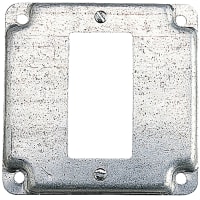 Steel City by ABB Square Box Surface Cover, 5 Cubic Inches, 4"Square x 1/2"Deep, Galvanized Ste