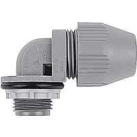 Steel City by ABB Liquidtight Connector, 90 Degree Bend, 1/2 Inch, Plastic, Gray