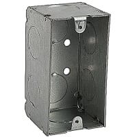 Steel City by ABB Single Gang Device Box, 4"L x 2-1/8"W x 2-1/8"D, 3/4" Knockouts, GalvanizedSteel