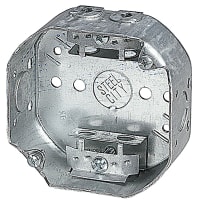 Steel City by ABB Octagon Box, 4"D x 1.5" Deep, 1/2" Knockouts, GalvSteel, with Cable Clamps