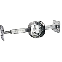 Steel City by ABB Octagon Ceiling Fan Box, 4"Dia x 1-1/2"Deep, 1/2"Knockouts, Pre-GalvSteel