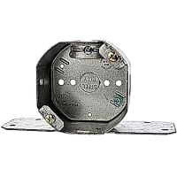 Steel City by ABB Octagon Ceiling Fan Support Box, 4" x 2-1/8"D, 1/2" Knockout, Galvanized Steel