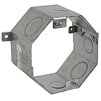 Steel City by ABB Octagon Conrete Box, 4"Dia x 2" Deep, 1/2"&3/4" Knockouts, GalvSteel