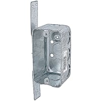 Steel City by ABB One Gang Utility Box, 4"L x 2-1/8"W x 2-1/8"D, 1/2"Knockouts, Galvanized Steel