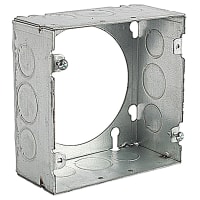 Steel City by ABB Square Box Extension Ring, 4-11/16"Sq x 2-1/8" Deep, 3/4"Knockouts, GalvSteel