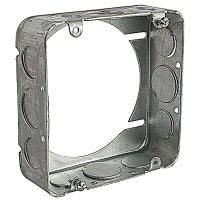 Steel City by ABB Two Gang Square Box Extension Ring, 4-11/16"Sq x 1-1/2"Deep, GalvSteel