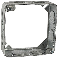 Steel City by ABB Square Box Extension Ring, 4"SQ x 1.5" D, 3/4" Knockouts, Galv.Steel