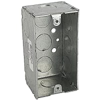 Steel City by ABB Single Gang Device Box, 4"L x 2.125"W x 1.7/8"D, 1/2" Knockout, GalvSteel