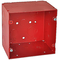 Steel City by ABB Fire Signal Box, 5" Sq x 2-7/8"D, .5"&.75" Knockouts, Galv-Steel, Red