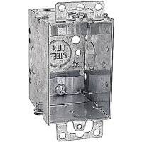 Steel City by ABB Gangable Switch Box, 3"L x 2"W x 2-3/4"D, 1/2" Knockouts, Pre-Galvanized St