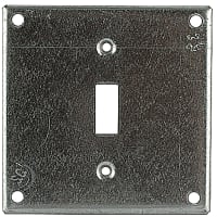 Steel City by ABB Square Box Surface Cover, 4" Sq x 1/2" Raised, 1/4" Dia Hole, GalvSteel