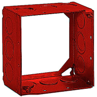 Steel City by ABB Square Box Extension Ring, 4"Sq x 2-1/8"Deep, .5"&.75"Knockouts, GalvStee