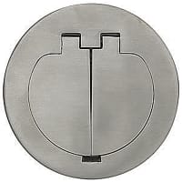 Steel City by ABB Two Door Cover for Dual Service Round Floor Box, Stainless Steel