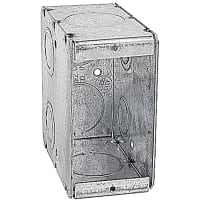 Steel City by ABB Masonry Box, 3-3/4"L x 1-15/16"W x 3-1/2"D, 1" Knockouts, Pre-Galvanized St