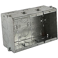 Steel City by ABB Masonry Box, 3-3/4"L x 5-9/16"W x 2-1/2"D, 1/2"and 3/4"Knockouts, Pre-Galv