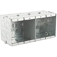 Steel City by ABB Masonry Box, 3-3/4"L x 7-3/8"W x 3-1/2"D, 1/2"and 3/4"Knockouts, Pre-GalvS