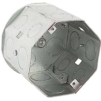 Steel City by ABB Octagon Hanging Ceiling Box, 4"D x 3-1/2"D, 1/2"and 3/4"Knockouts, Pre-Galv