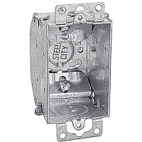 Steel City by ABB Gangable Switch Box, 3"L x 2"W x 2-1/4"D, 1/2"Knockouts, Pre-Galvanized Ste