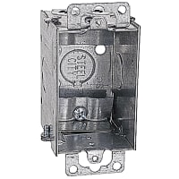 Steel City by ABB Gangable Switch Box, 3"L x 2"W x 2.5"D, 1/2" Knockouts, Pre-Galvanized Steel