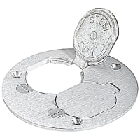 Steel City by ABB Cover Plate for Flush Service Floor Boxes, 4" Dia, IndivDuplex Lift Lids, Alum