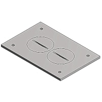 Steel City by ABB Cover Plate for Multi-Gang Floor Boxe, 4-1/2"L x 3"W, Duplex 1-7/16"Plugs, A