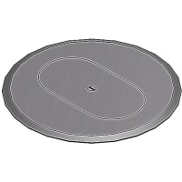 Steel City by ABB Carpet Plate/Cover for Flush Service Floor Box, 6" Dia, Gray, PolyCarbonate