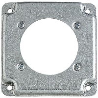 Steel City by ABB Square Box Surface Cover, 4"Sq x 1/2" Deep, 2-15/32" Dia Hole, Galvanized St