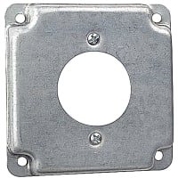 Steel City by ABB Square Box Surface Cover, 4"Sq x 1/2" Deep, 1-3/4" Dia Hole, Galvanized Stee