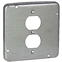 Steel City by ABB Square Box Surface Cover, 4-11/16"Sq x 1/2"D, Galvanized Steel