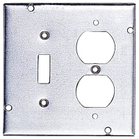 Steel City by ABB Square Box Surface Cover, 4-11/16"Sq x 1/2"D, Galvanized Steel, Duplex+Toggle